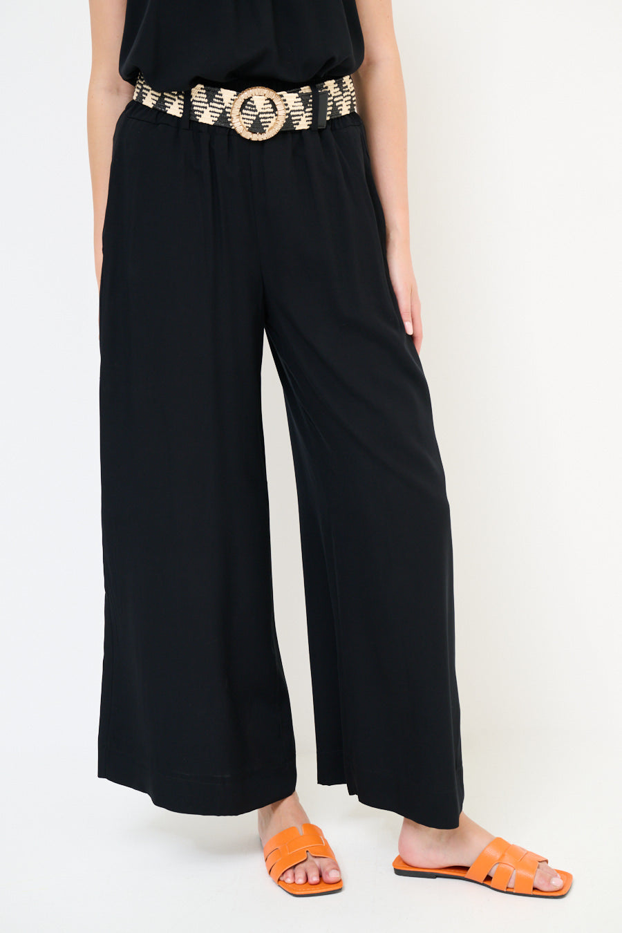 Wijde pantalon met riem
