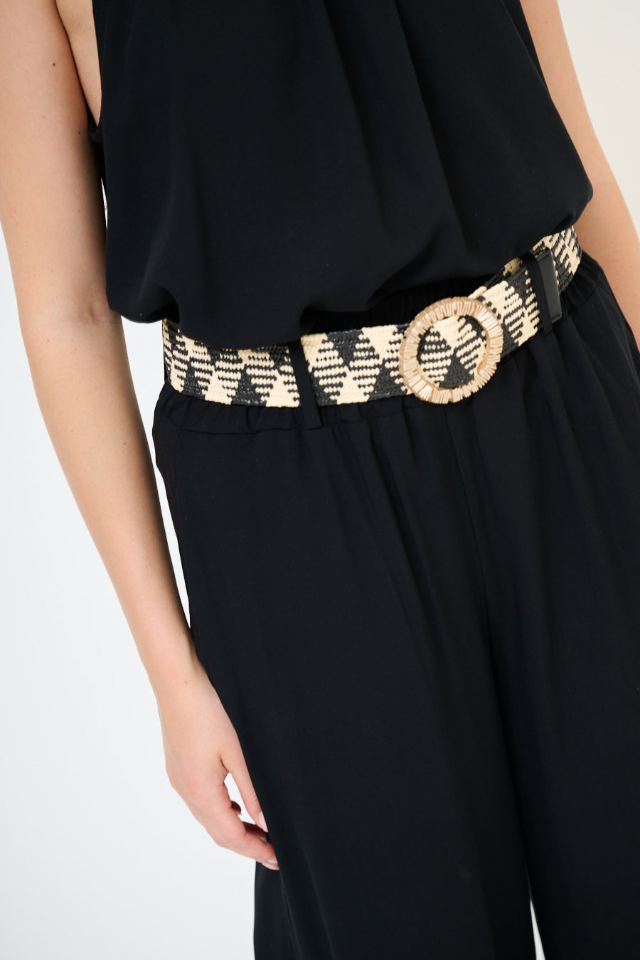 Wijde pantalon met riem