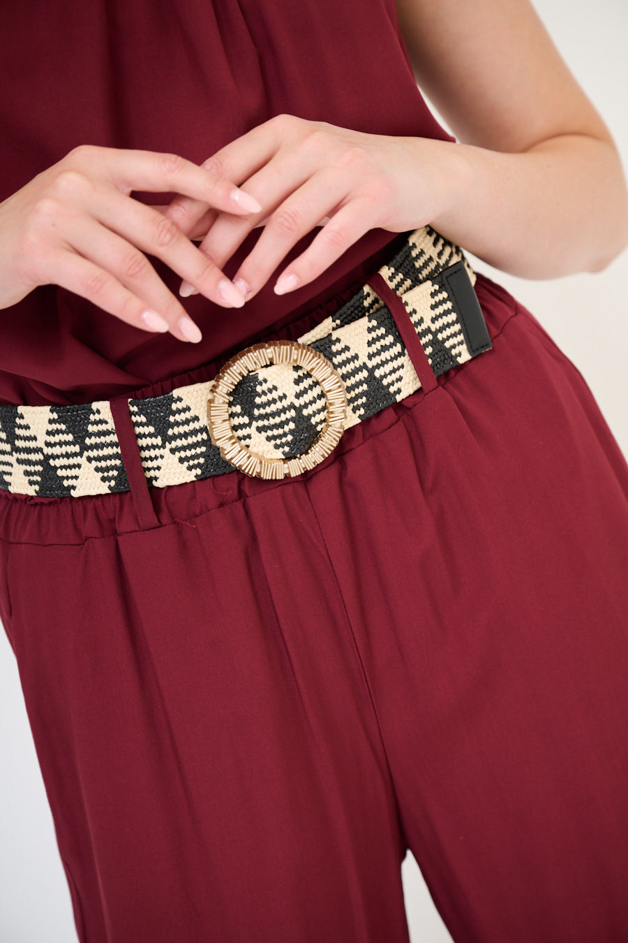 Wijde pantalon met riem