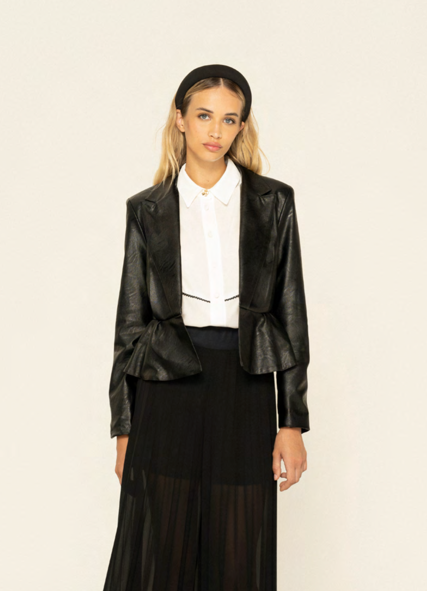 Faux-Leather blazer