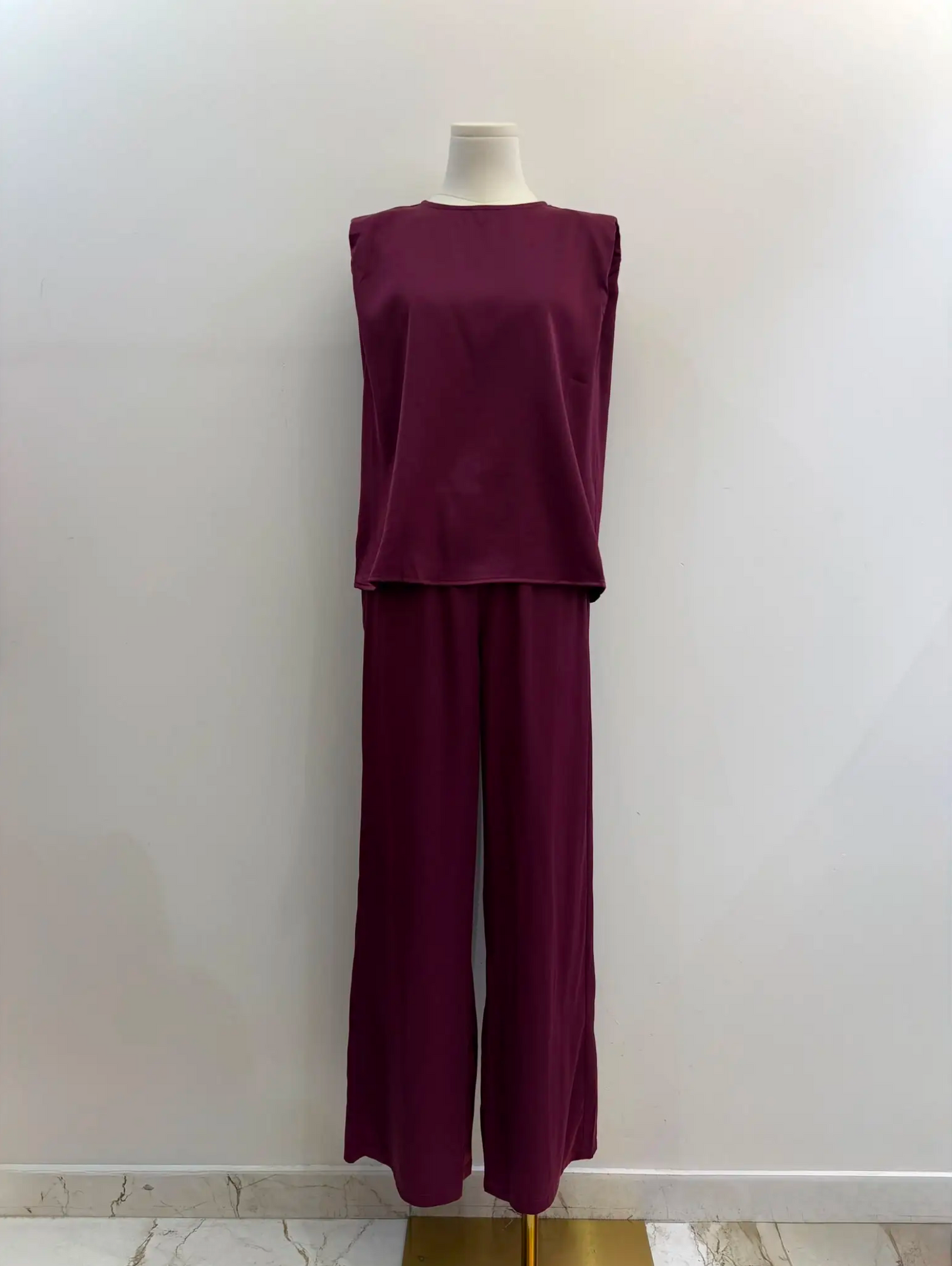 Set van satijnen top en broek