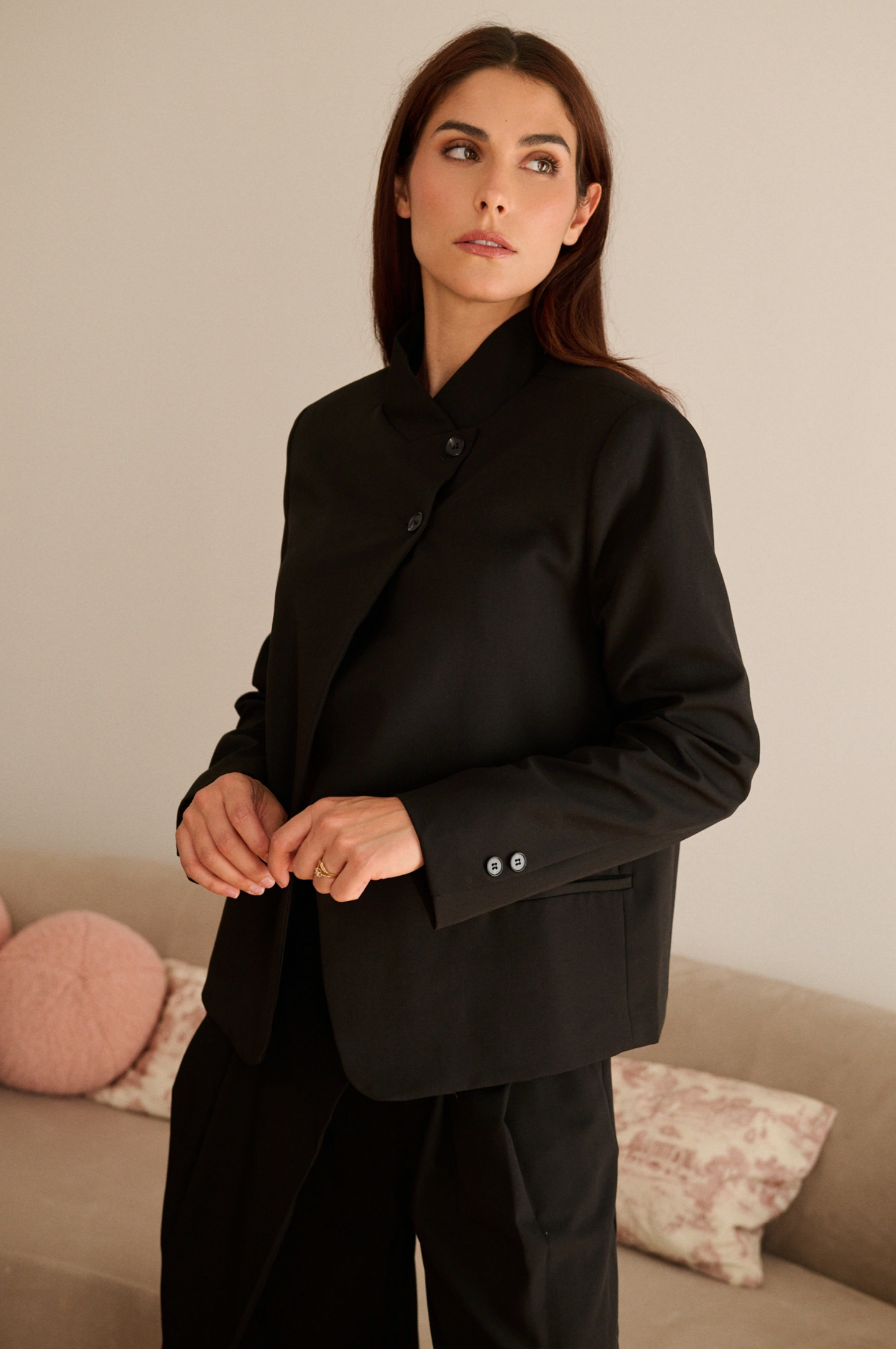 Blazer met mao-kraag
