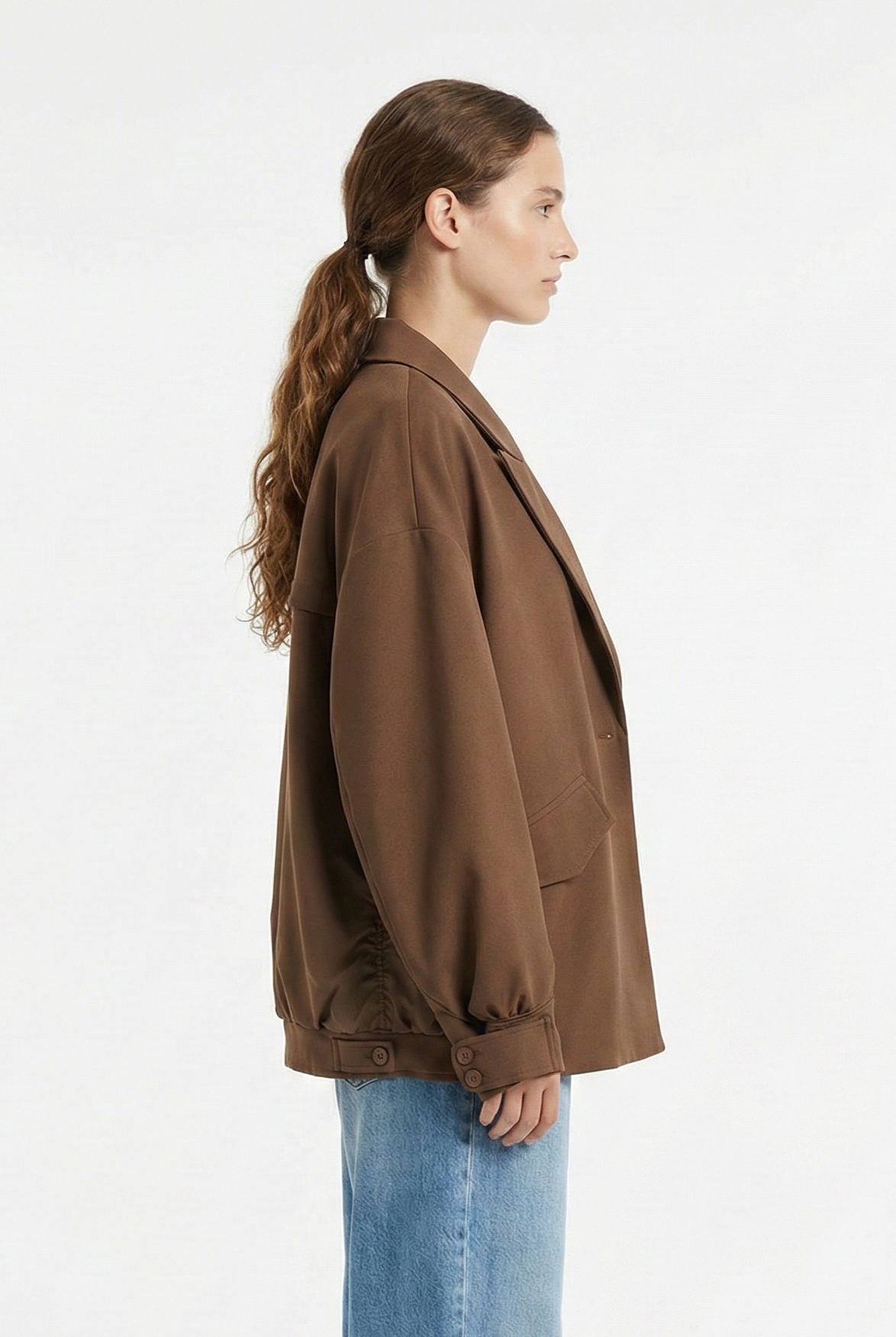 VESTE BLAZER BI-MATIÈRE