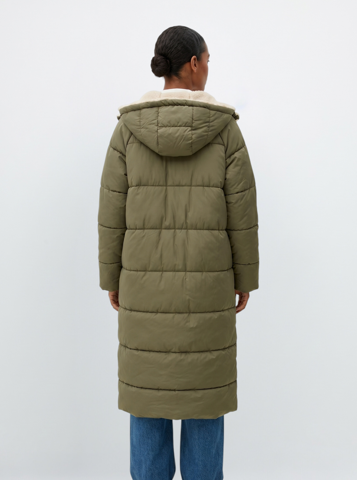 DOUDOUNE LONGUE RÉVERSIBLE A CAPUCHE