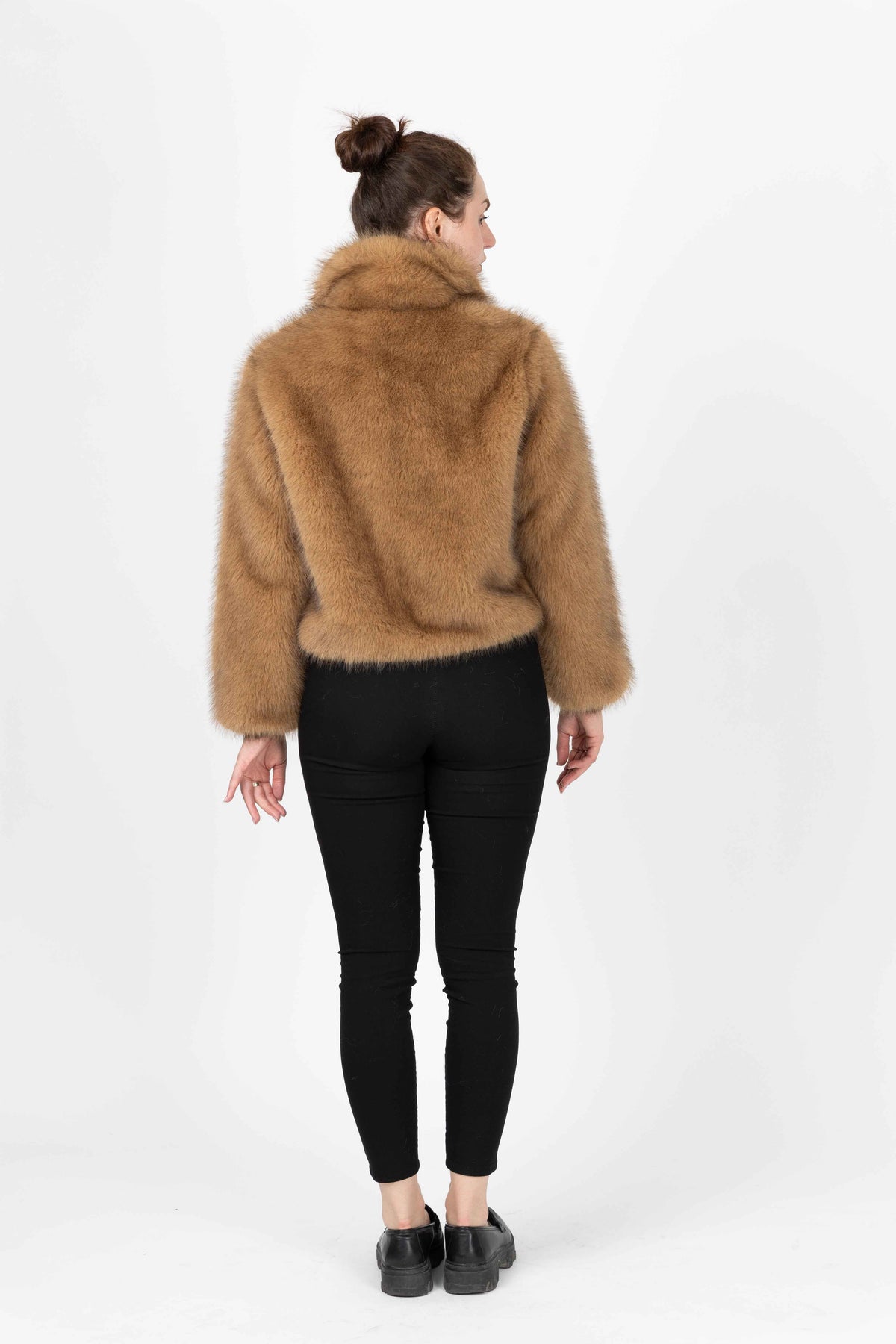 VESTE A ZIP EN FAUSSE FOURRURE