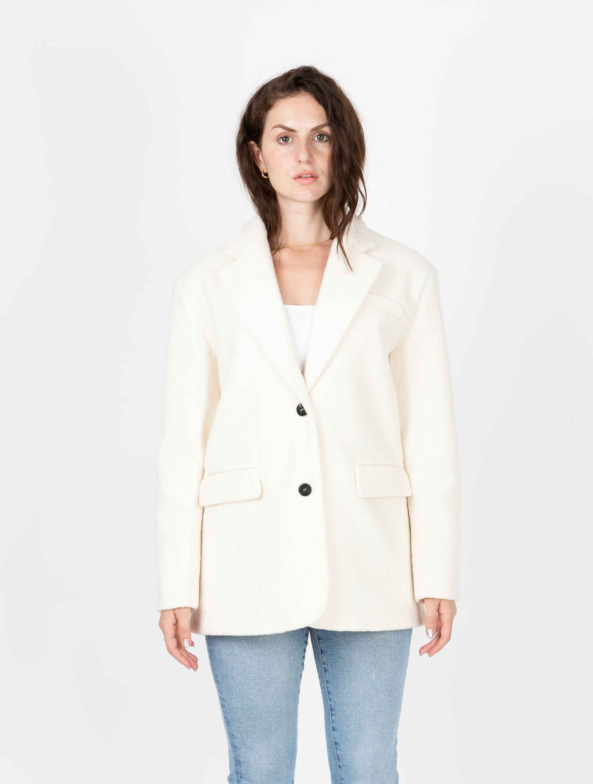 VESTE BLAZER OVERSIZE EFFET MOUTON