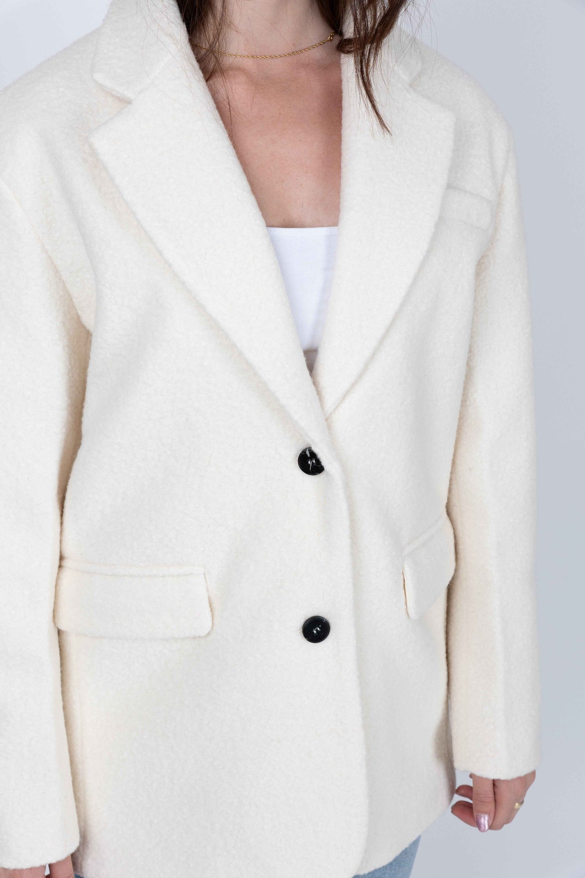 VESTE BLAZER OVERSIZE EFFET MOUTON