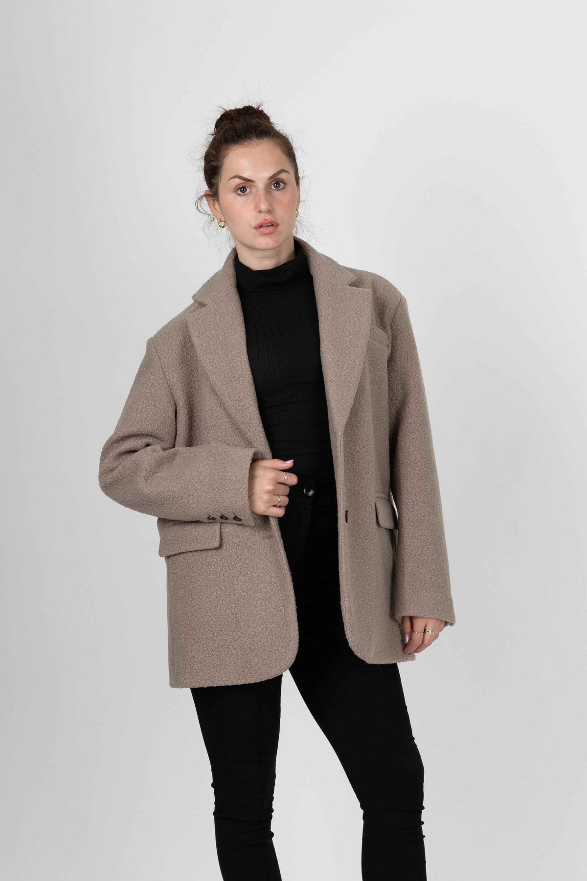 VESTE BLAZER OVERSIZE EFFET MOUTON