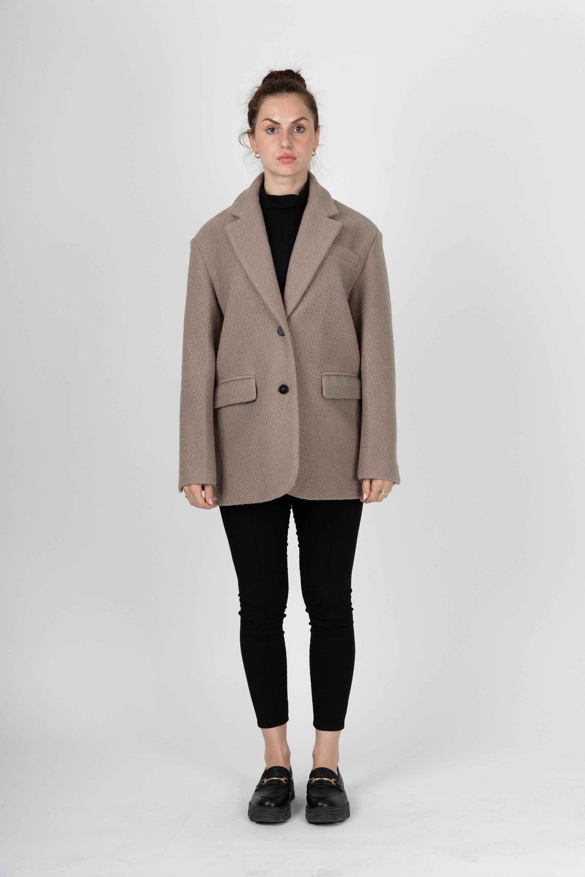 VESTE BLAZER OVERSIZE EFFET MOUTON