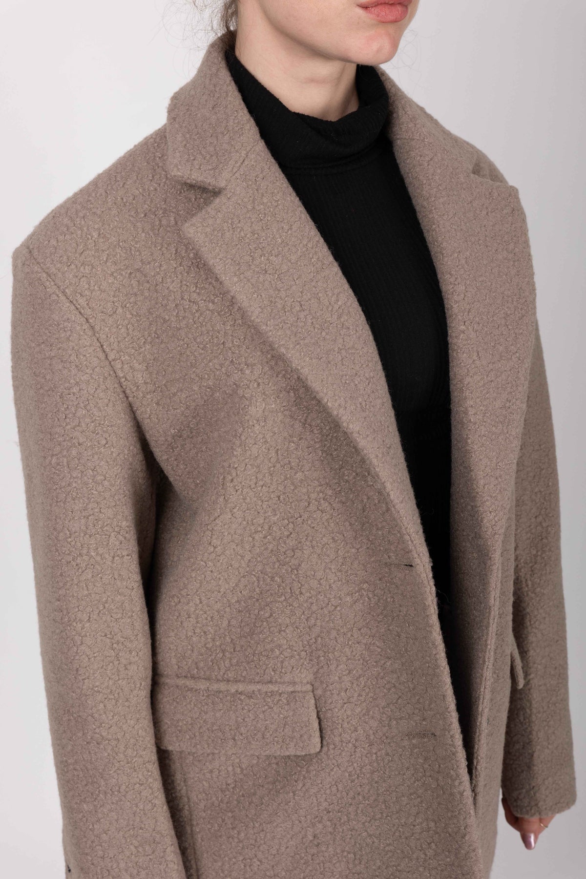VESTE BLAZER OVERSIZE EFFET MOUTON
