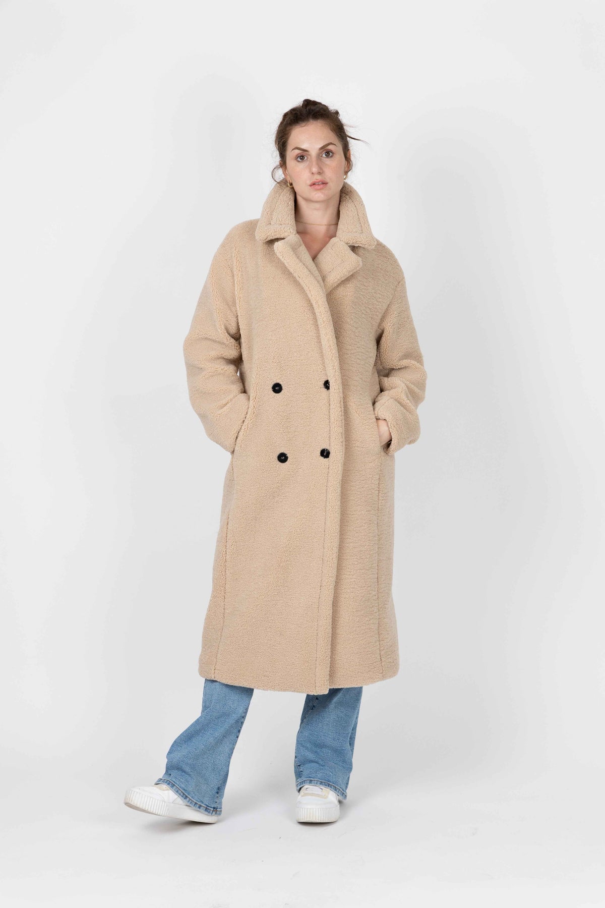 MANTEAU LONG EN FAUSSE FOURRURE MOUTON