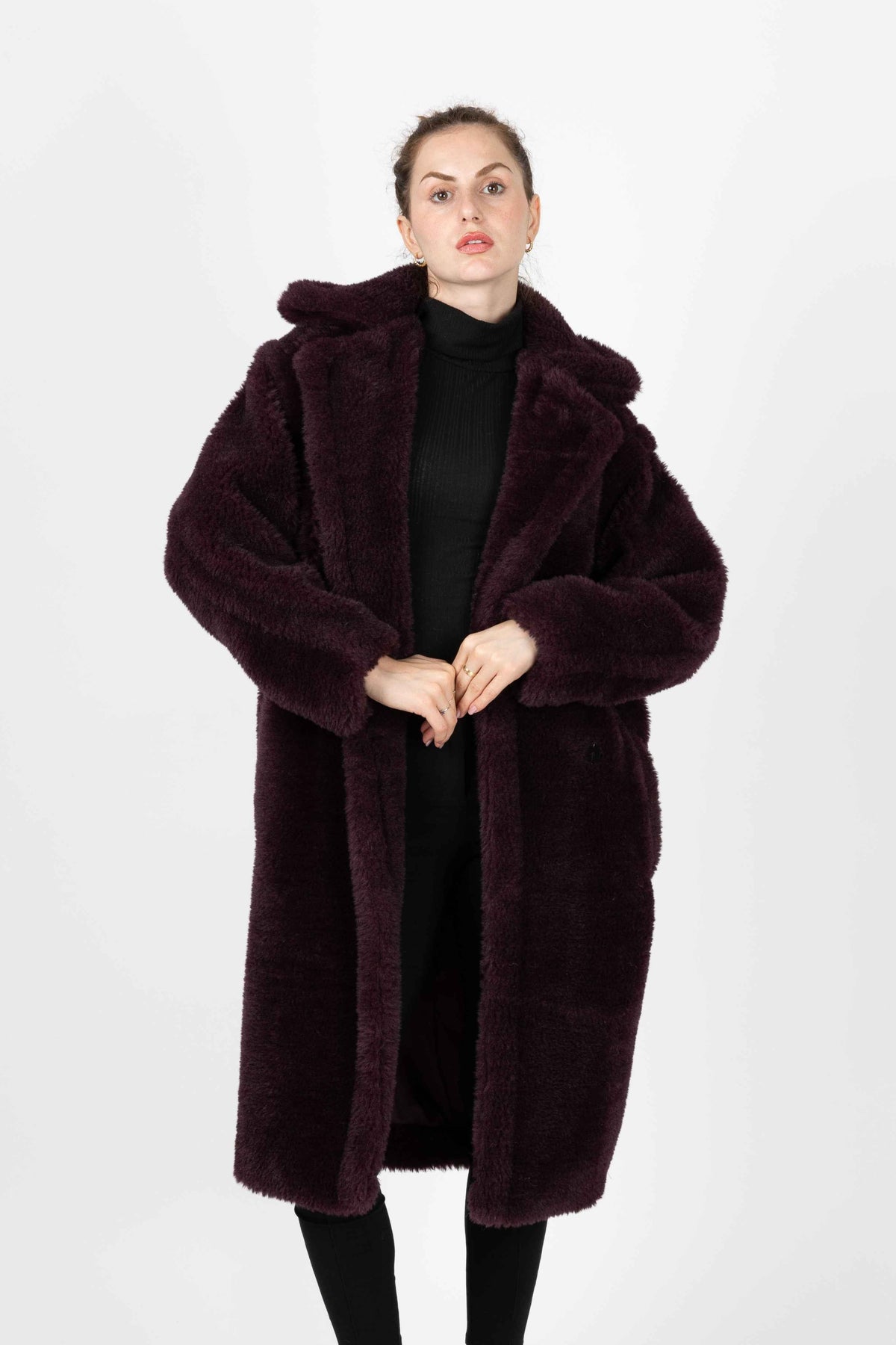 MANTEAU LONG OVERSIZE EN FAUSSE FOURRURE MOUTON