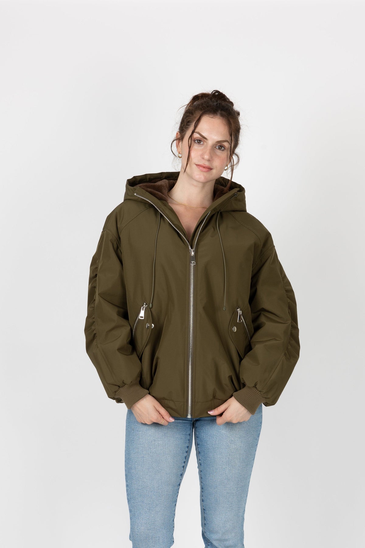 BLOUSON À CAPUCHE AVEC FAUSSE FOURRURE - K-ZELL PARIS | Wholesale