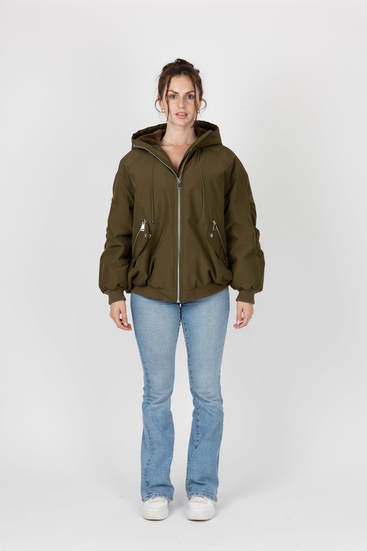 BLOUSON À CAPUCHE AVEC FAUSSE FOURRURE - K-ZELL PARIS | Wholesale