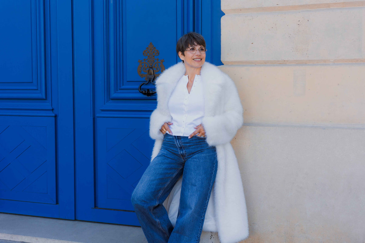 MANTEAU LONG EN FAUSSE FOURRURE