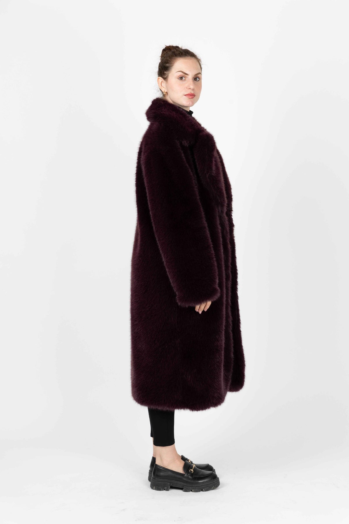 MANTEAU LONG EN FAUSSE FOURRURE