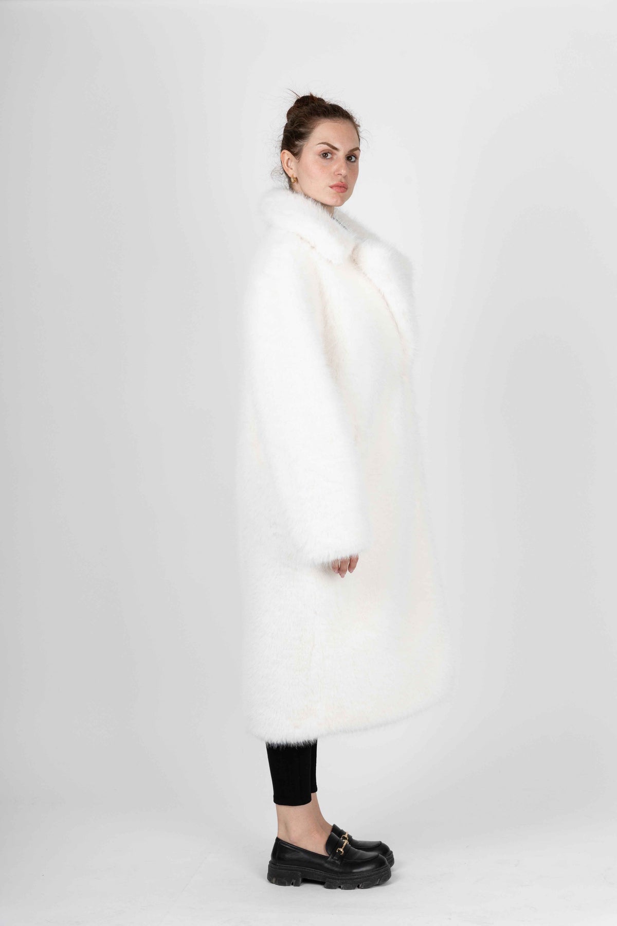 MANTEAU LONG EN FAUSSE FOURRURE