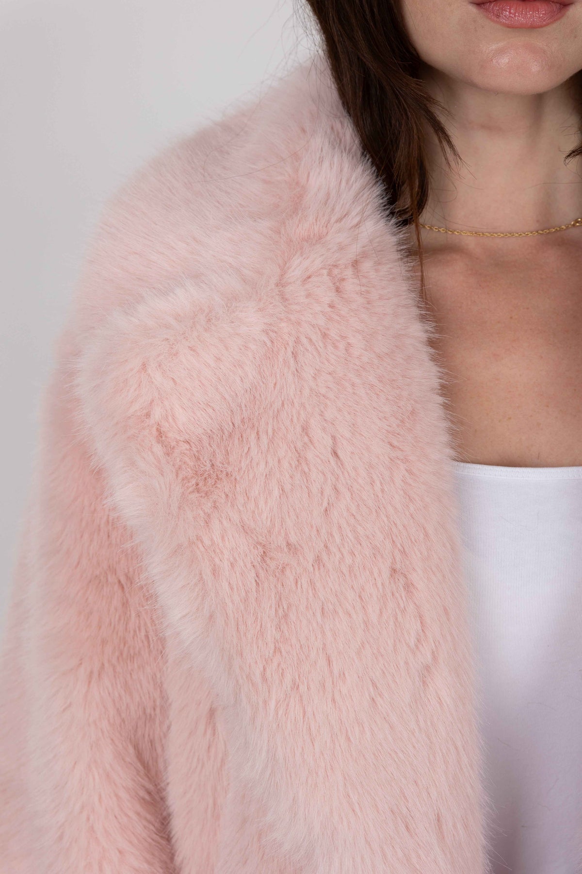MANTEAU LONG EN FAUSSE FOURRURE