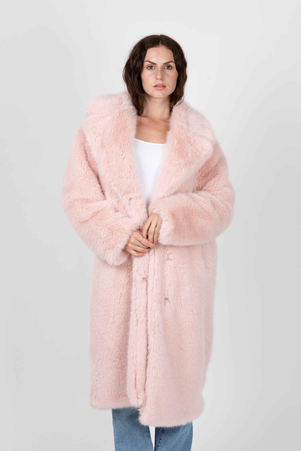 MANTEAU LONG EN FAUSSE FOURRURE