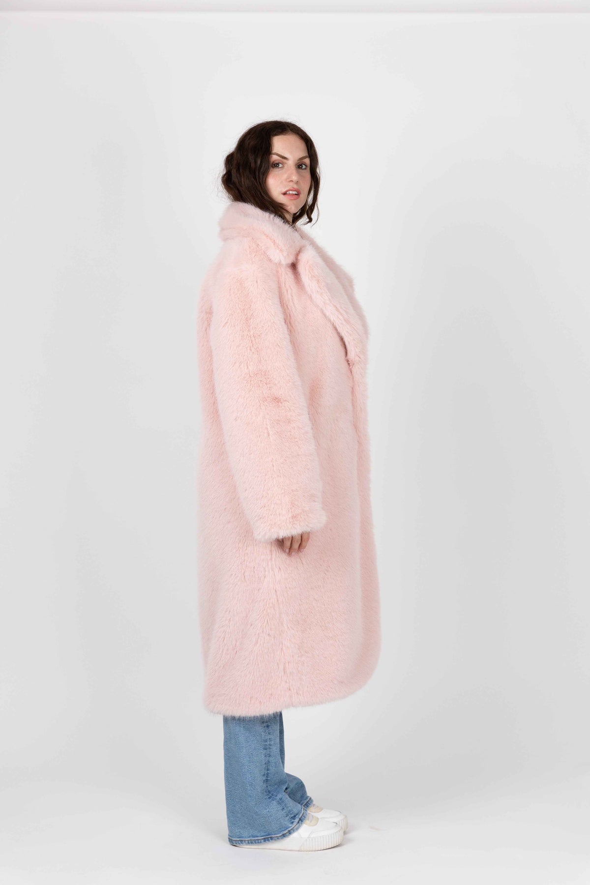 MANTEAU LONG EN FAUSSE FOURRURE