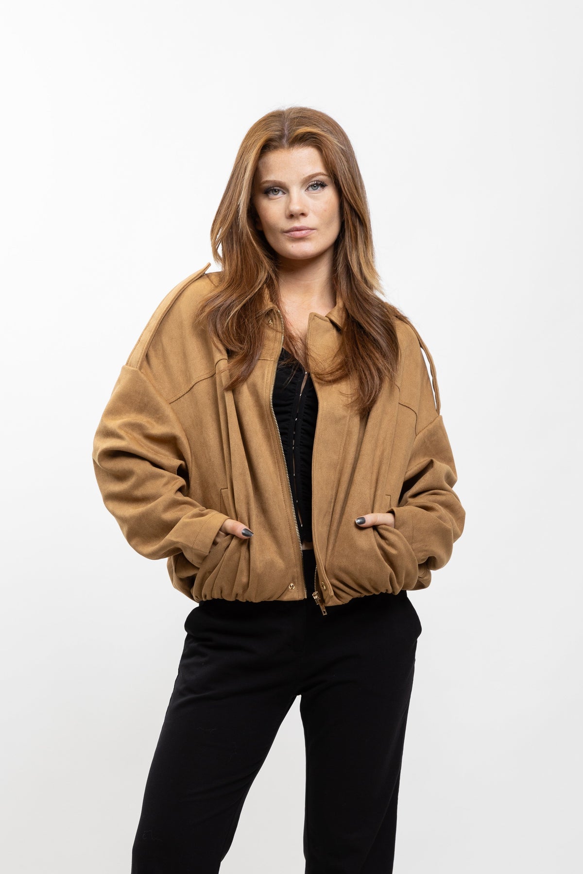Suèdinelook jack met blousend model