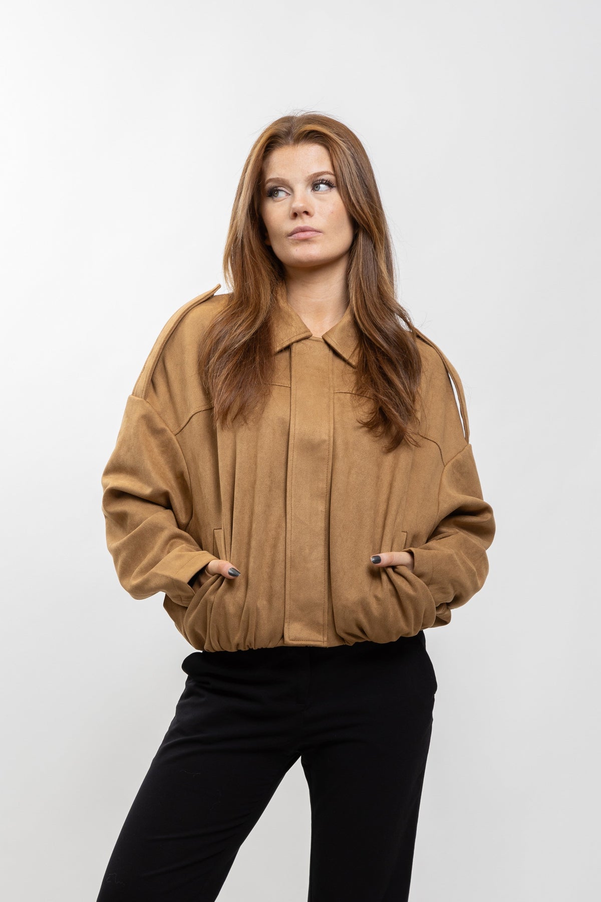 Suèdinelook jack met blousend model