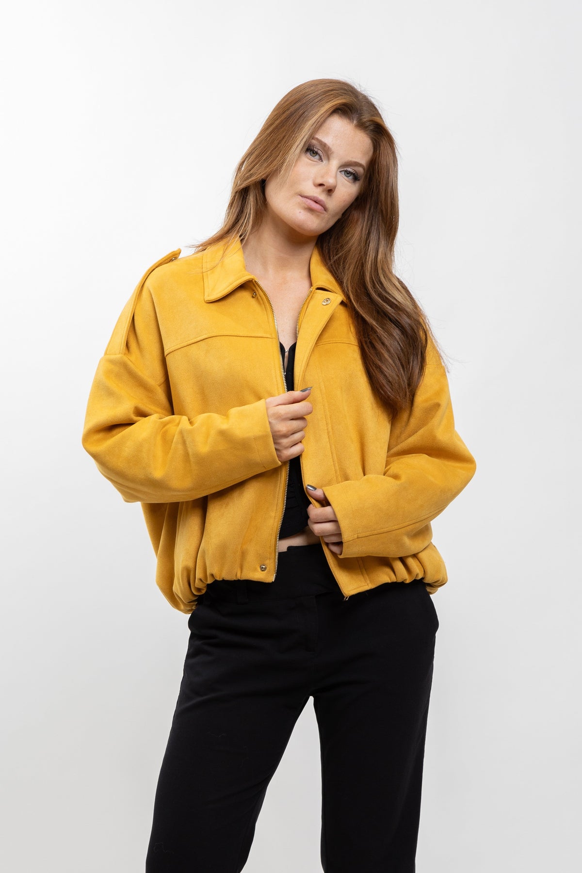 Suèdinelook jack met blousend model
