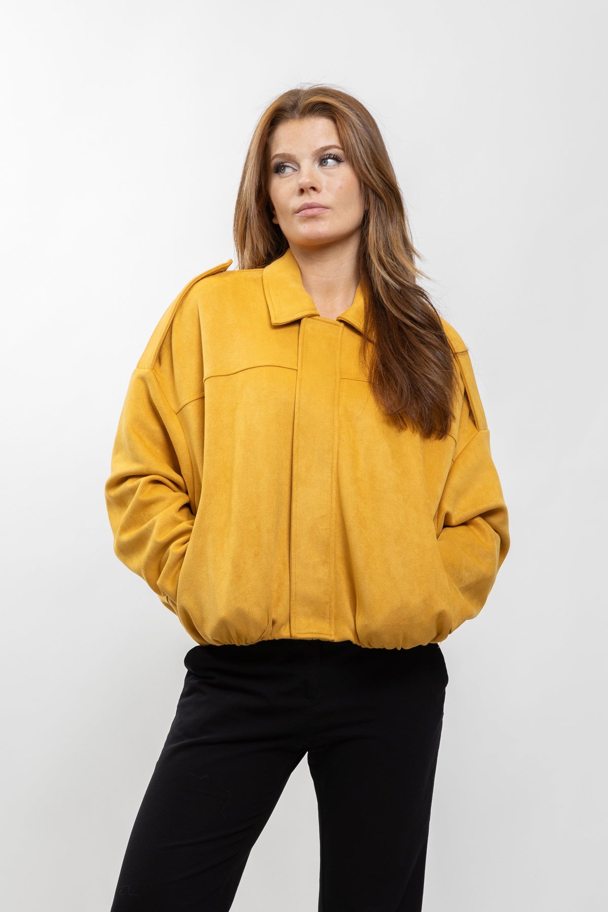 Suèdinelook jack met blousend model