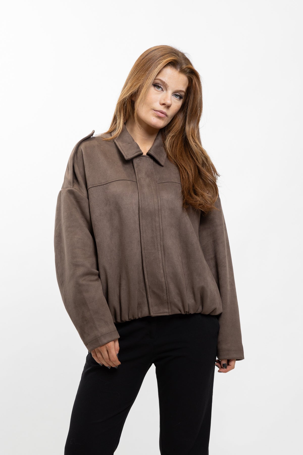 Suèdinelook jack met blousend model