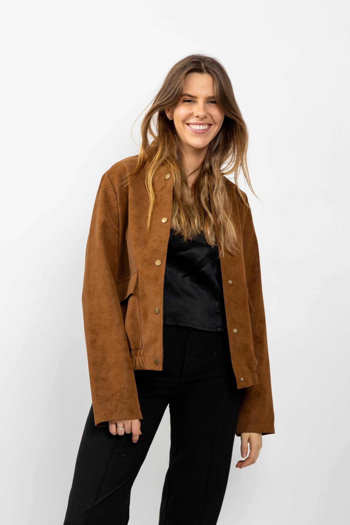 VESTE BLOUSON EFFET DAIM IMPERMÉABLE