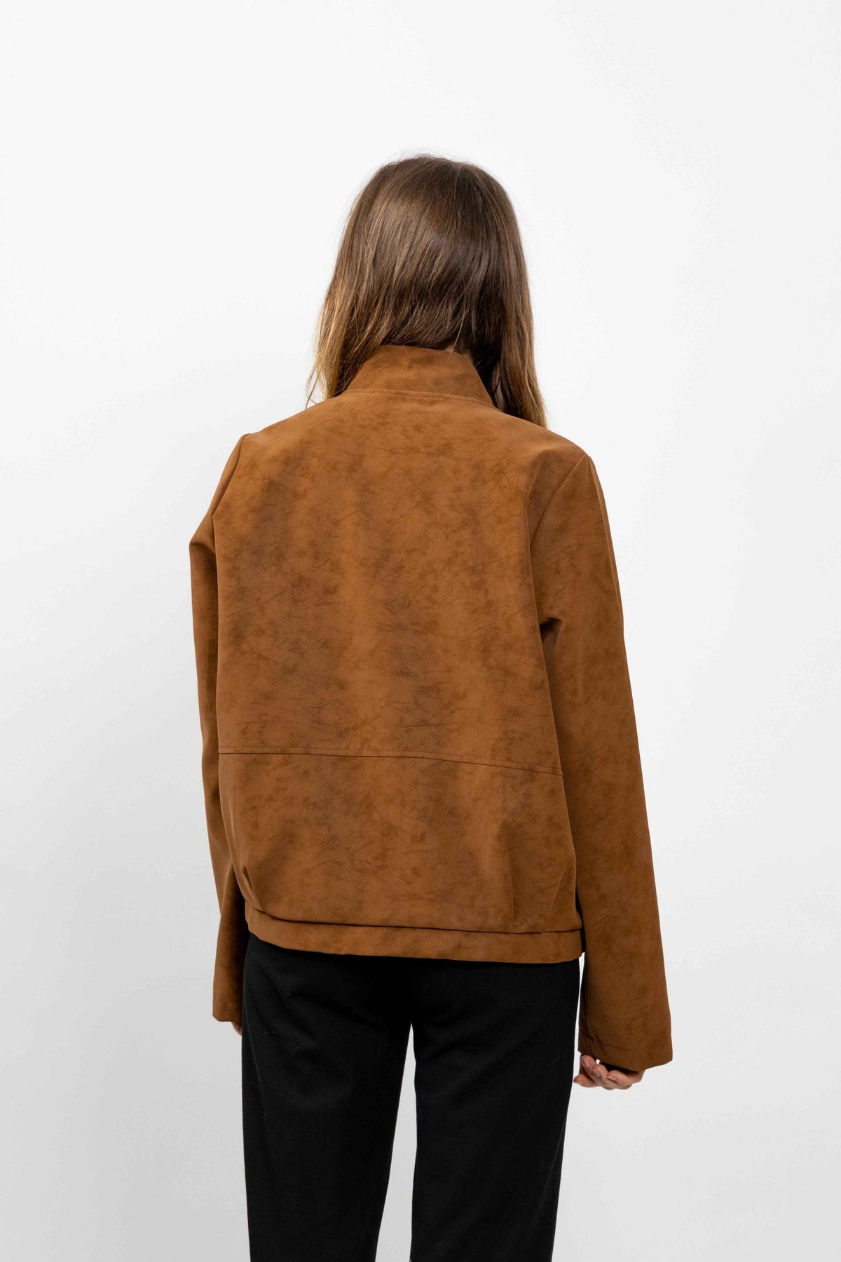VESTE BLOUSON EFFET DAIM IMPERMÉABLE