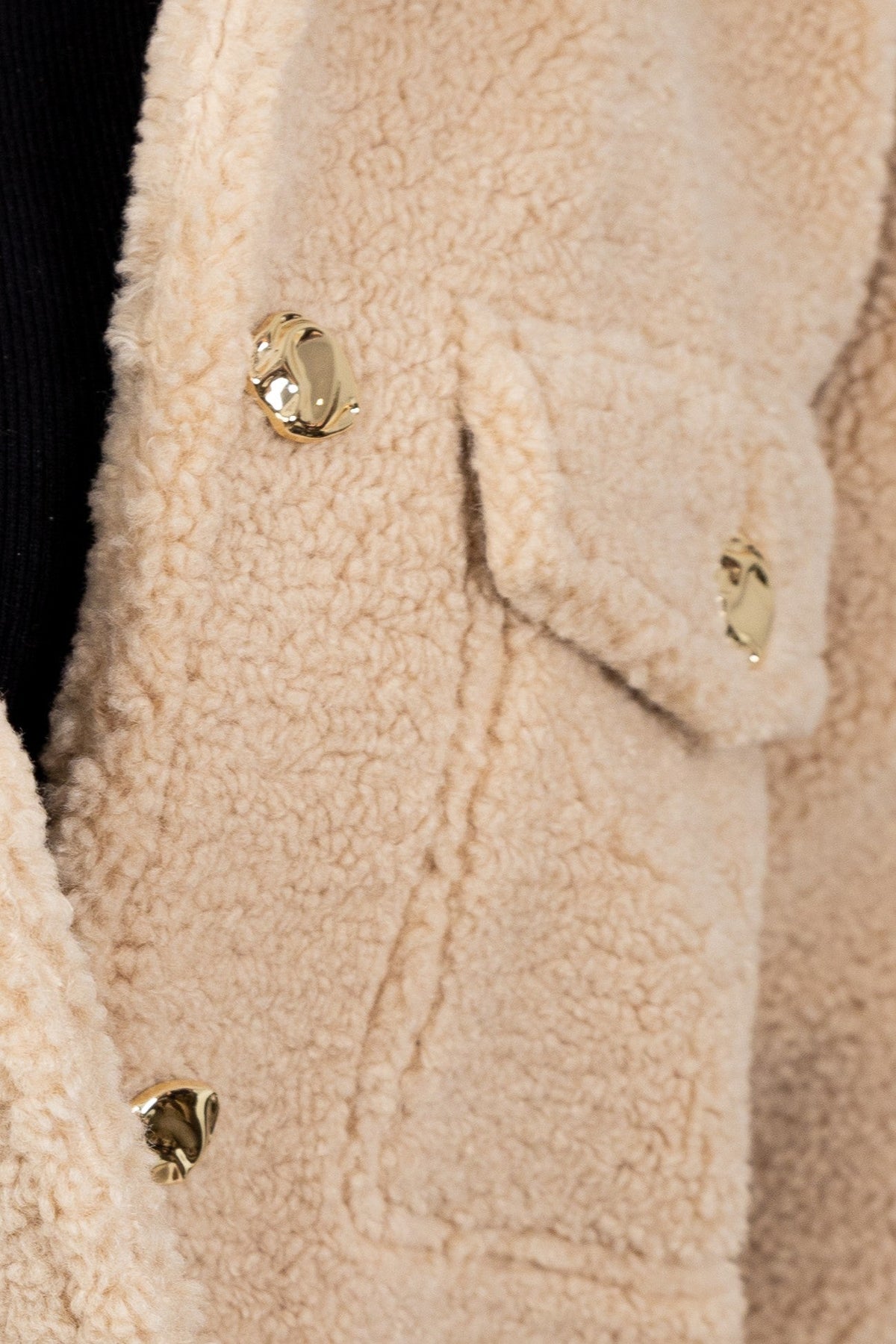 Teddy overshirt met goudkleurige knopen