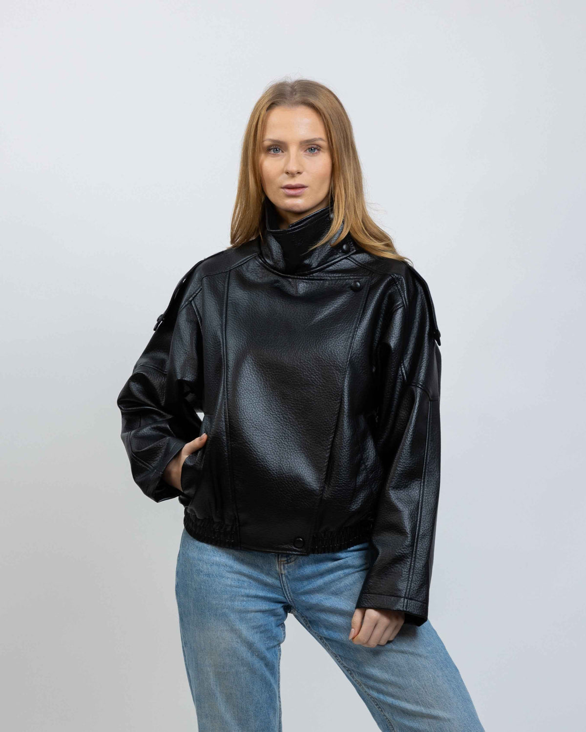 BLOUSON MOTARD EN SIMILICUIR