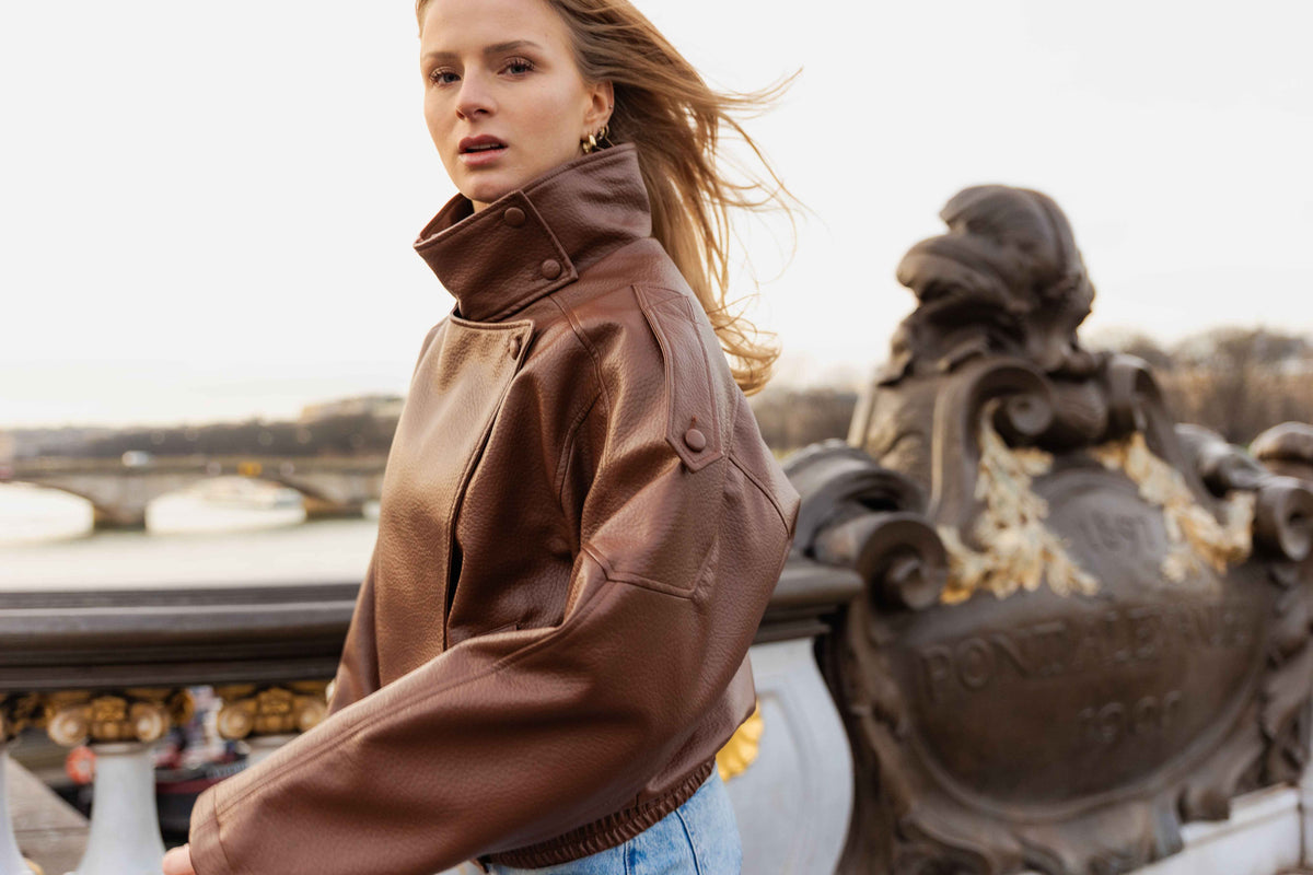 BLOUSON MOTARD EN SIMILICUIR