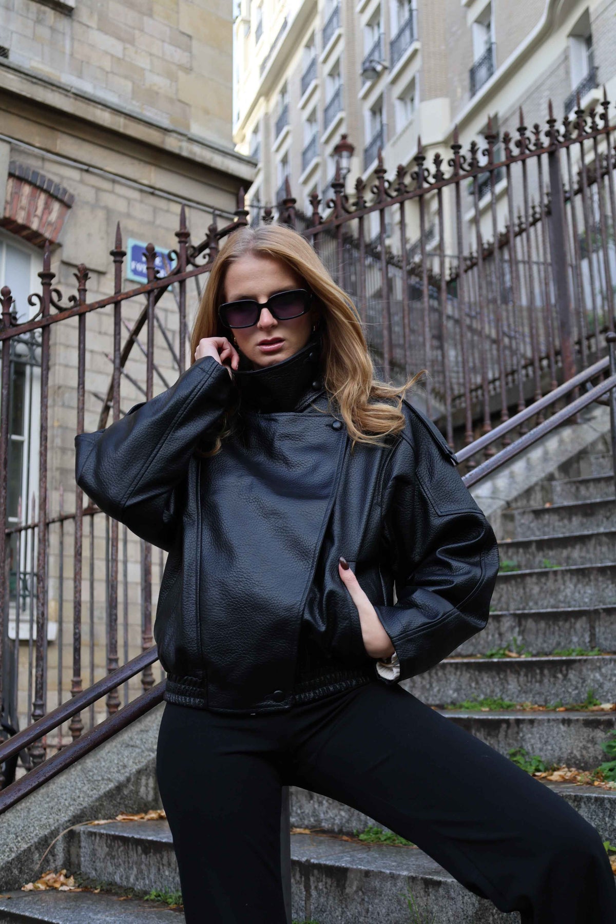BLOUSON MOTARD EN SIMILICUIR