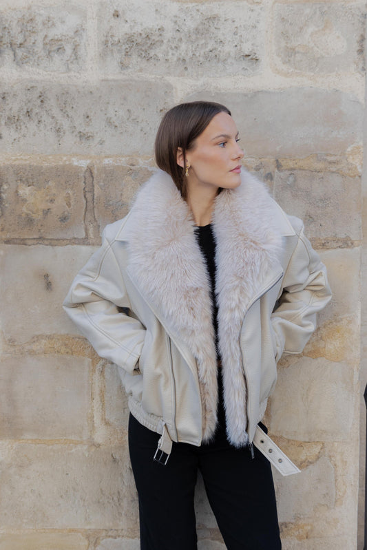 BLOUSON SIMILICUIR AVEC COL FAUSSE FOURRURE AMOVIBLE - K-ZELL PARIS | Wholesale