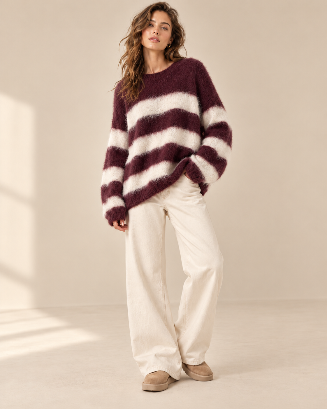 Fluffy Striped Sweater – Zachte Gestreepte Trui