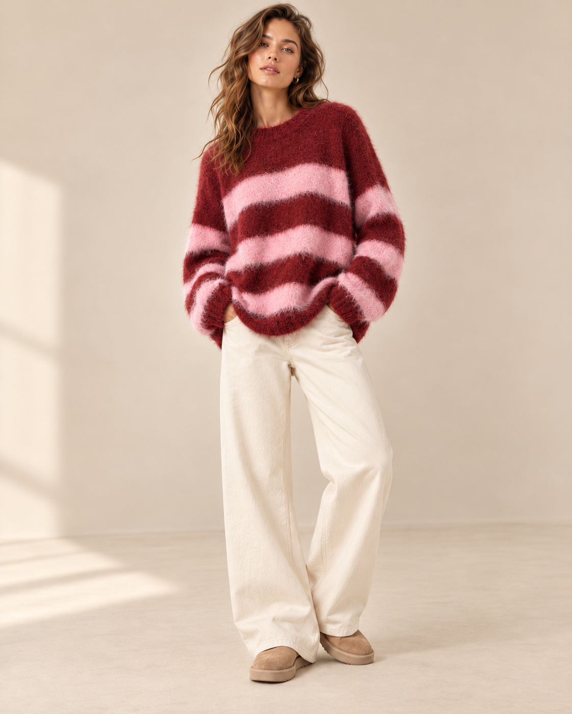 Fluffy Striped Sweater – Zachte Gestreepte Trui