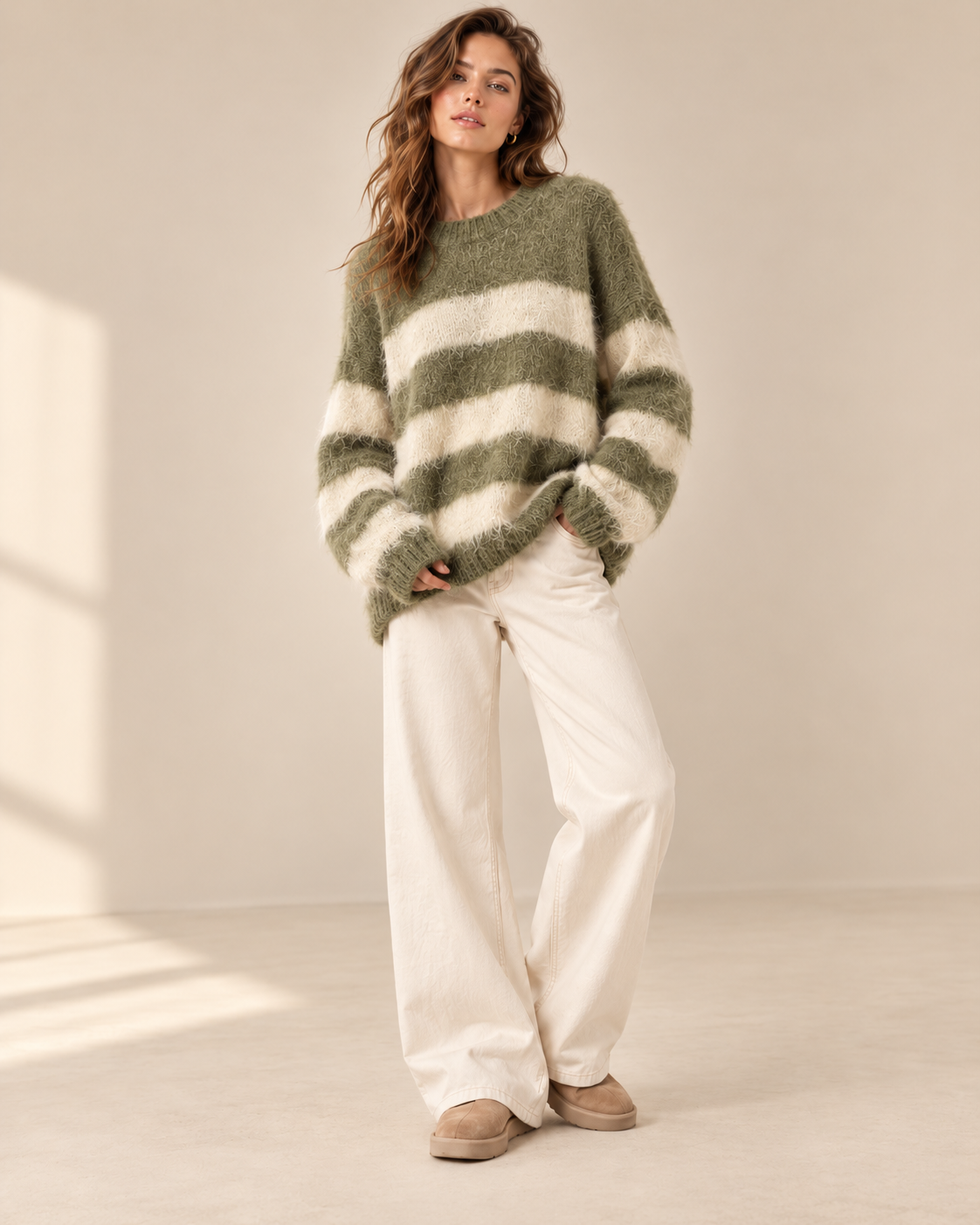 Fluffy Striped Sweater – Zachte Gestreepte Trui