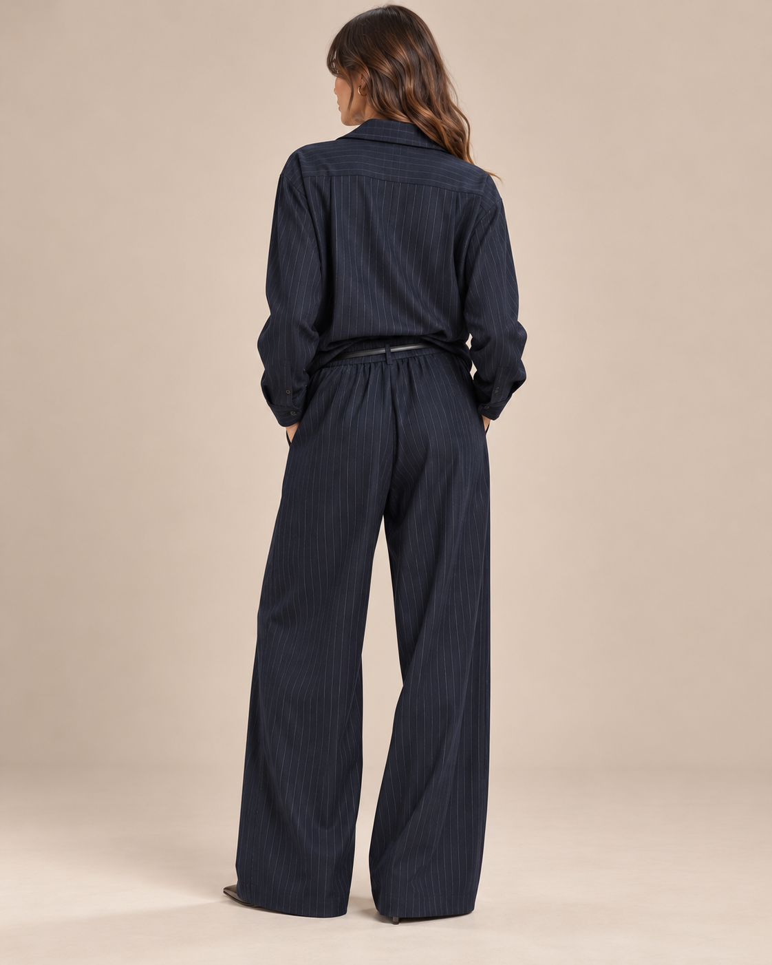 Pinstripe Co-ord Set – Gestreepte Blouse & Pantalon