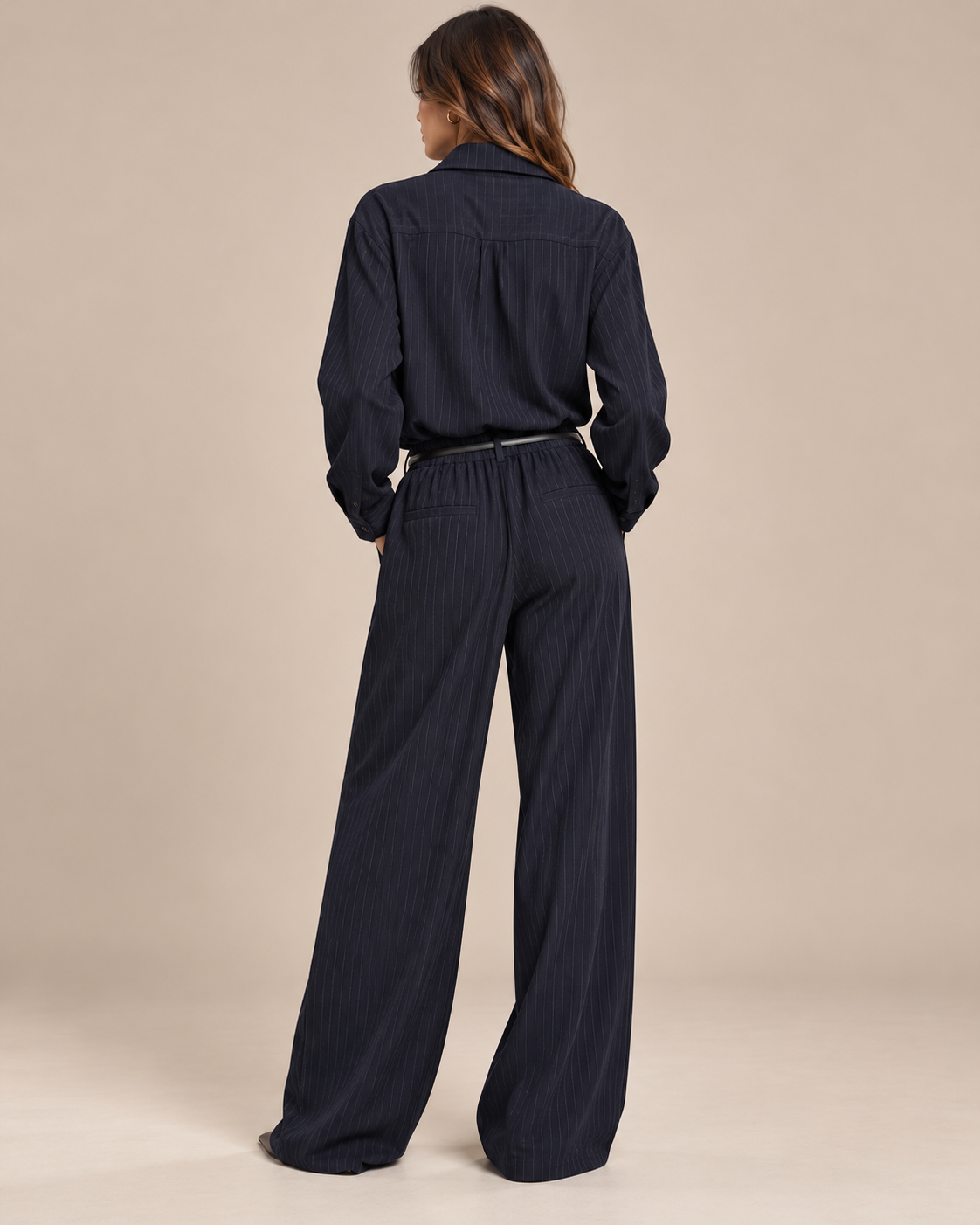 Pinstripe Co-ord Set – Gestreepte Blouse & Pantalon
