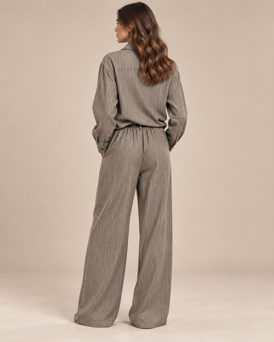 Pinstripe Co-ord Set – Gestreepte Blouse & Pantalon