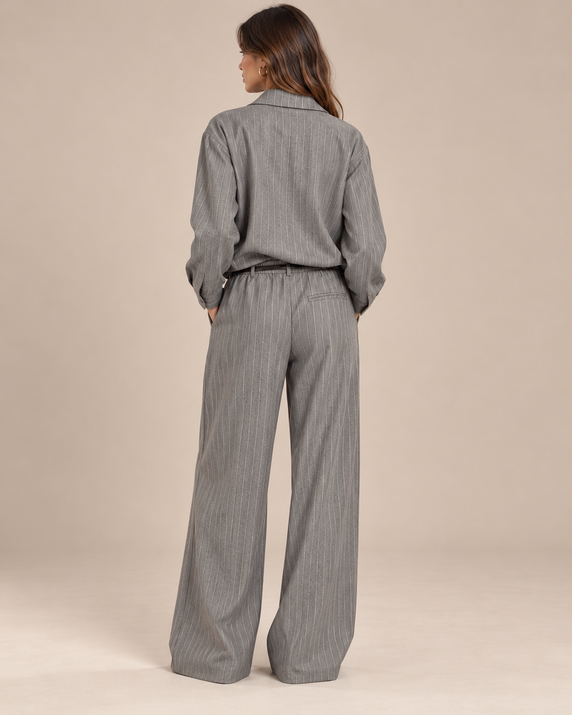 Pinstripe Co-ord Set – Gestreepte Blouse & Pantalon