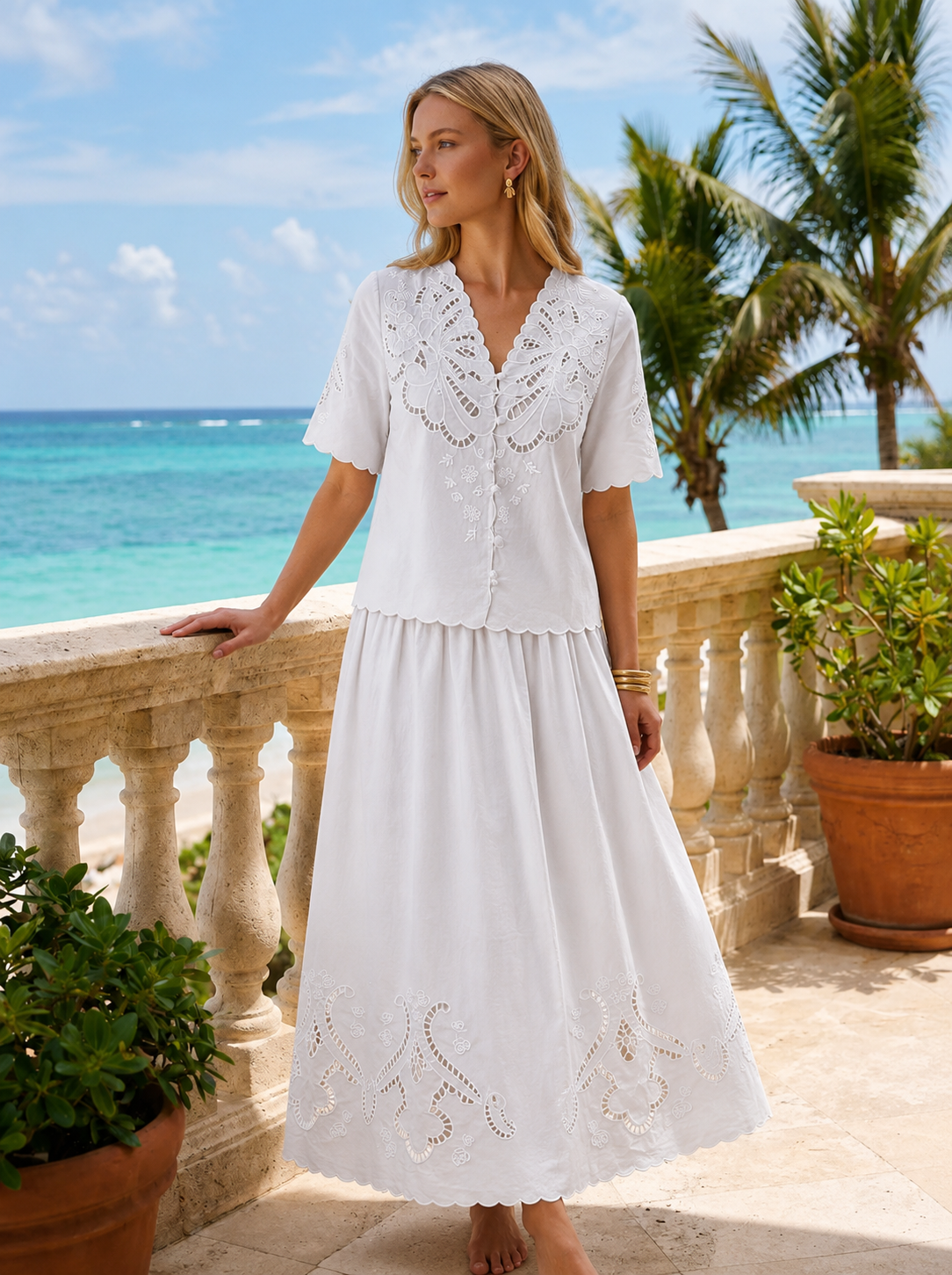 Romantische bohemian outfit