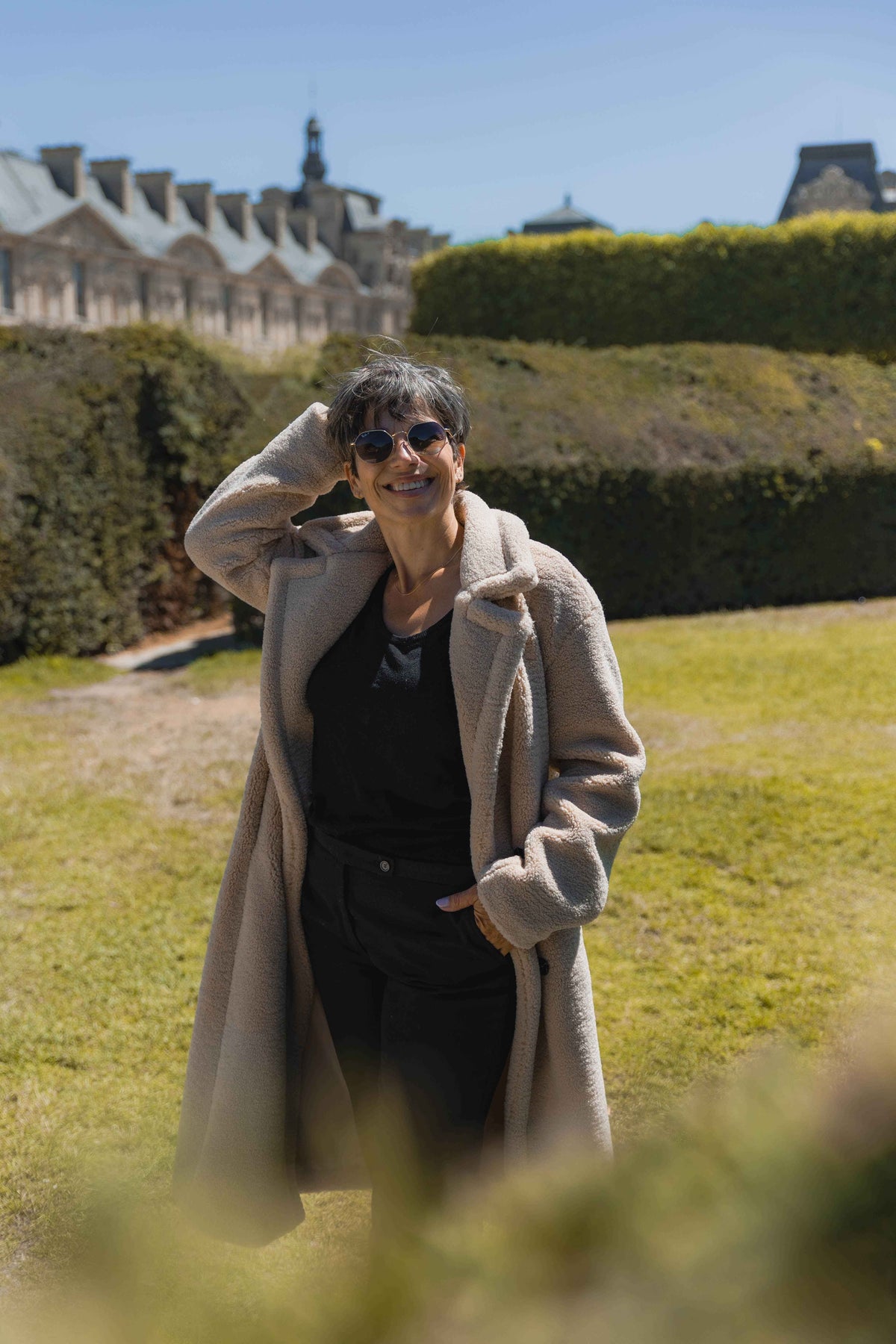 MANTEAU LONG EN FAUSSE FOURRURE MOUTON