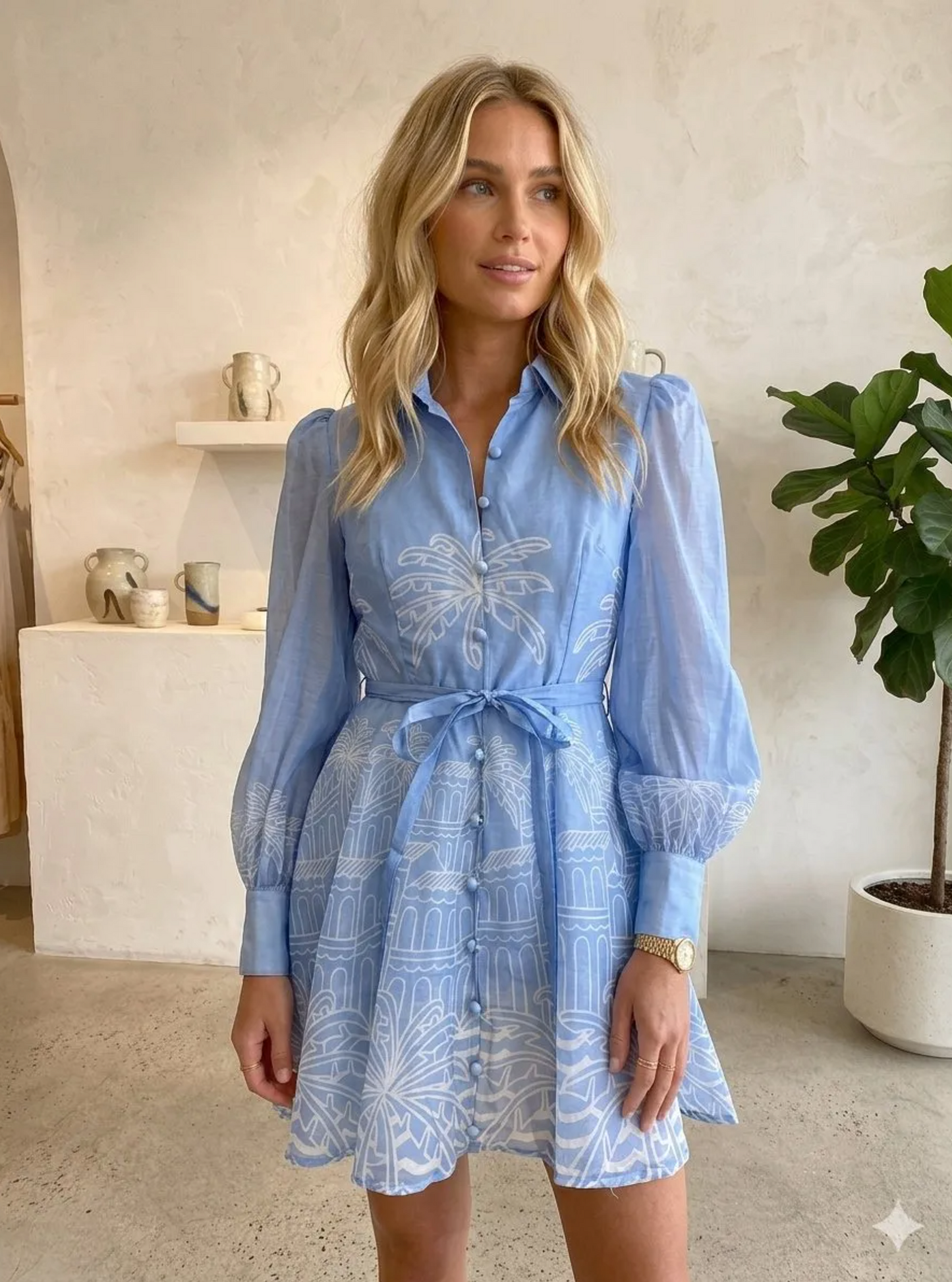 Jurk van organza met print
