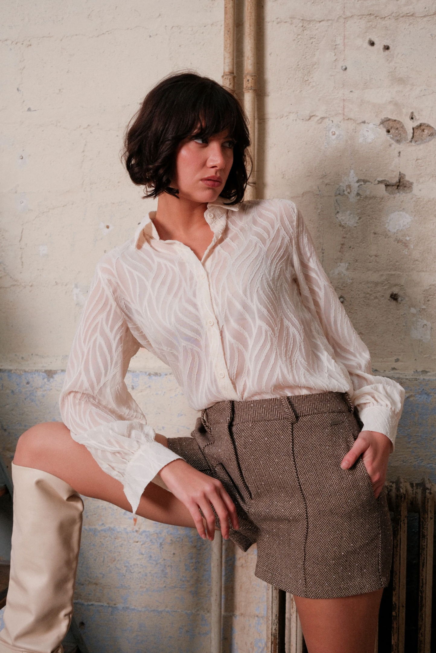 Getextureerd blouse