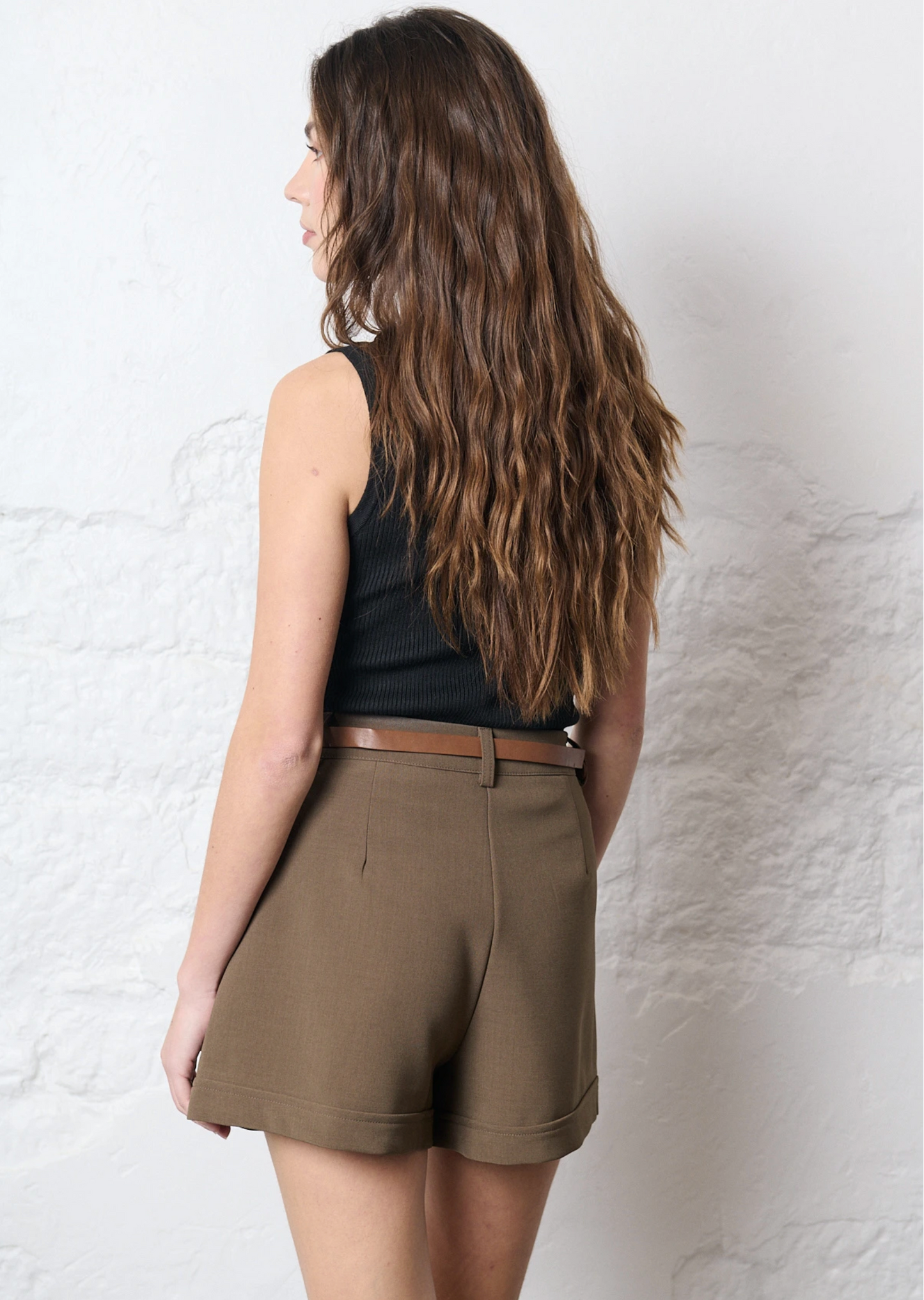 Pantalon short met riem