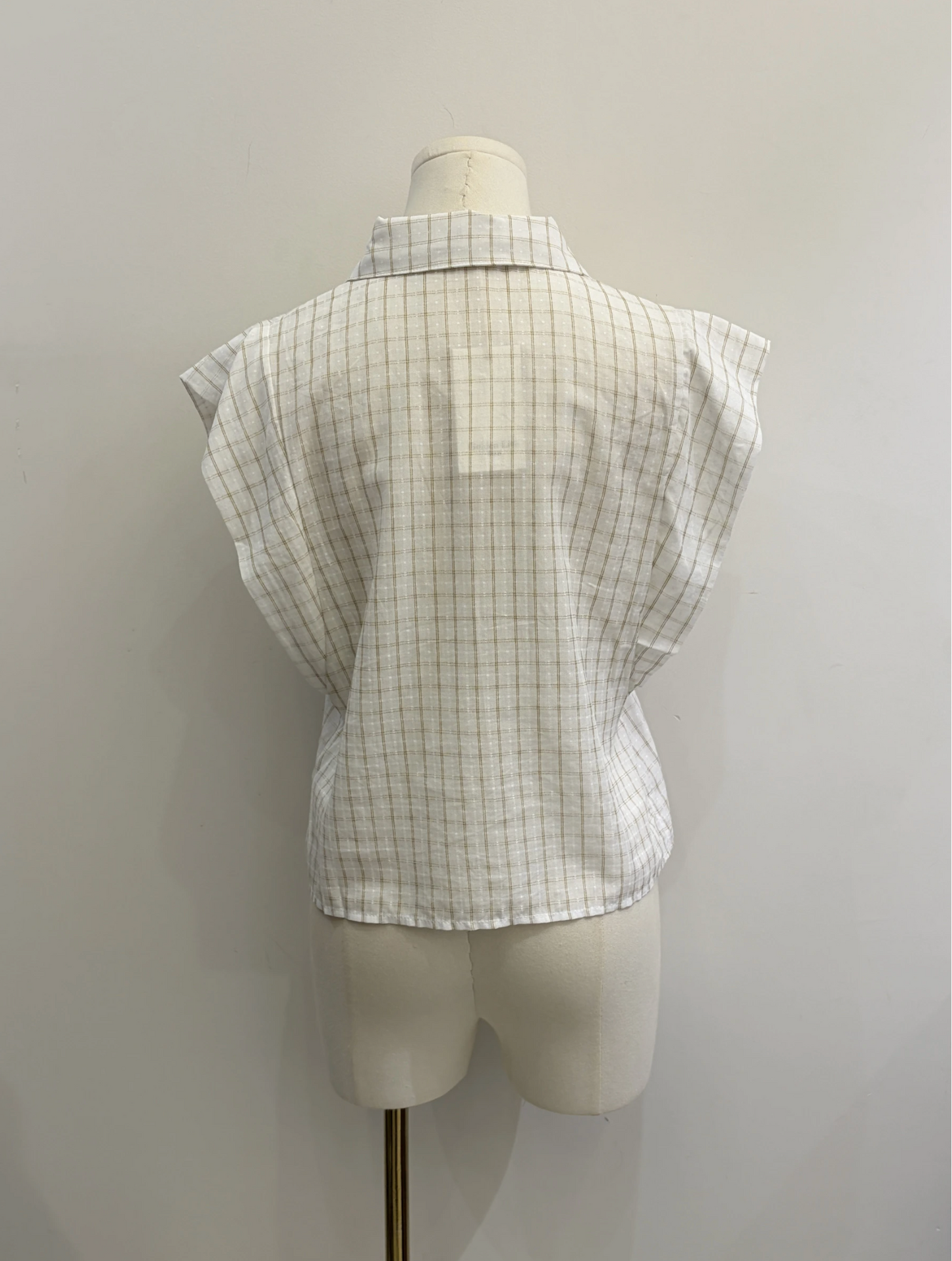 Mouwloos blouse met ruitjespatroon