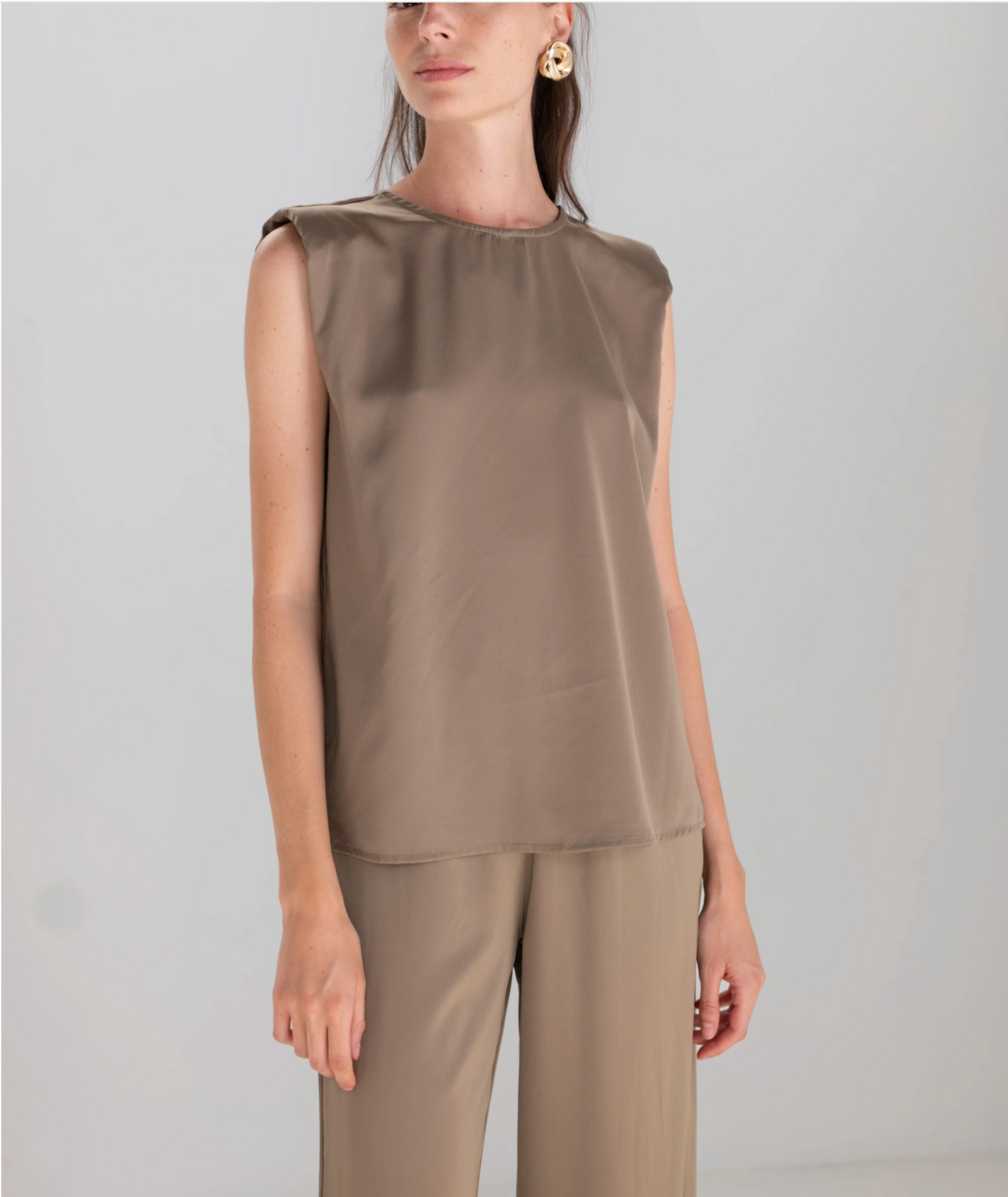 Set van satijnen top en broek